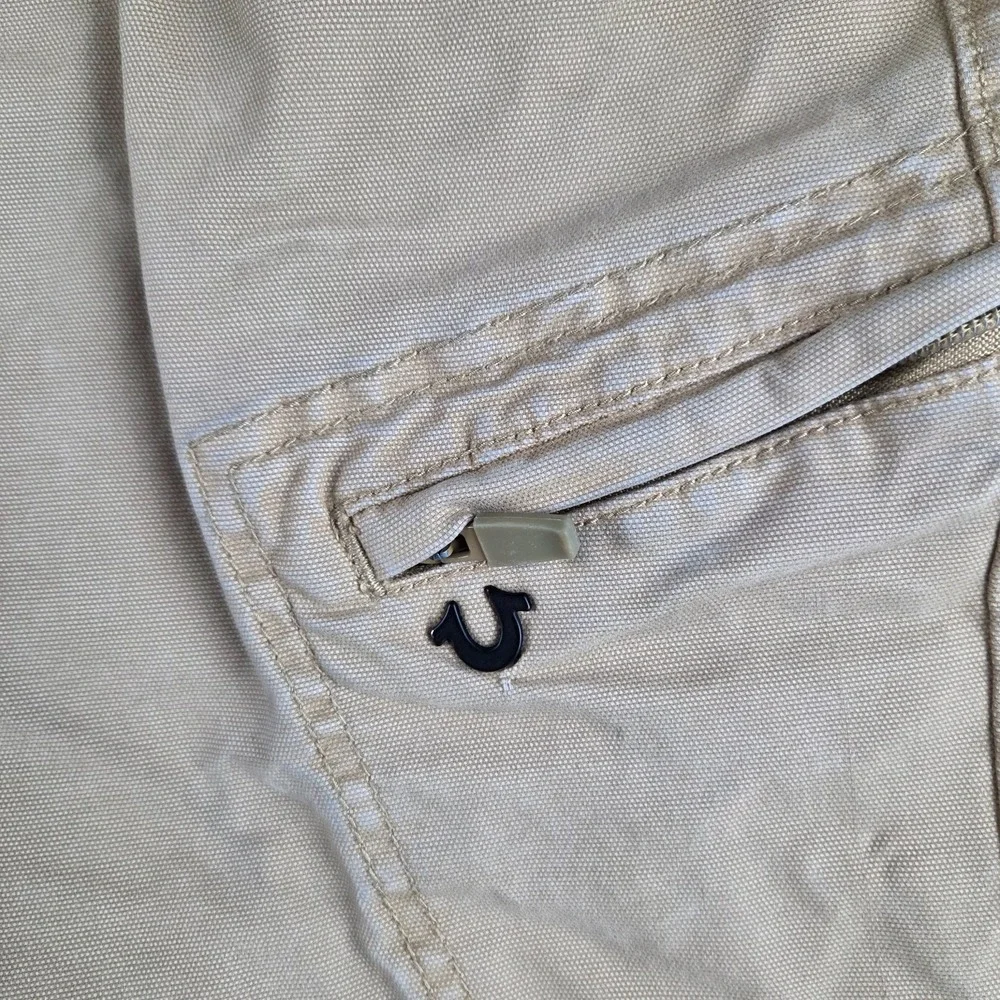 True Religion Logan Relaxed Taper Jeans‎ Pants 42 (38x31) Mens Khaki